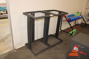 123 · 2 X RECYCLED PLASTIC BIN HOLDERS. BLACK. APPROX 620 X 620 X H1100MM