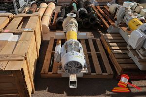 63 · SULZER CENTRIFUGAL PUMP WITH WEG ELECTRIC MOTOR, PUMP MODEL: APP21-80 , MOTOR MODEL: W22018024031VWH, SN: 1019803268 MOTOR: 18.5KW MOUNTED ON STEEL BASE, APPROX 1.2M LENGTH (SOME MARKS / UNTESTED)