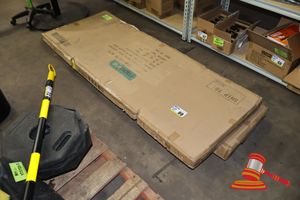 69 · 2 X RAPIDLINE SWING DOOR CUPBOARDS, MODEL: INSDC1845, NATURAL WHITE/BLACK EDGE, 1800MM X 450MM X 730MM, (BOXED), ON A PALLET