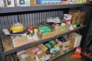 15 · APPROX 5 X BOXES OF HARDWARE AND CLEANING SUPPLIES, INCLUDES: RIDGID K-6P HYBRID TOILET AUGER, DURALINE GRIP ANTI-SLIP TAPE, EDCO HOUSEHOLD BROOM HEADS, VARIOUS OTHER ITEMS