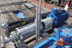 1 X Western Electric 3-Phase Induction Motor And Multistage Centrifugal Pump Assembly, Model: M200lk04079u, 30kw, 415v, 53a, Sn:3307172,With Piping, Approx;2.3m L X 620mm W X 720mm H, Some Marks, Untested, On A Pallet