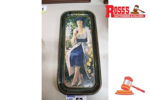 52 · 1 X COCA-COLA SERVING TRAY, VINTAGE, FEATURING WOMAN IN PERIOD DRESS (SOME MARKS)