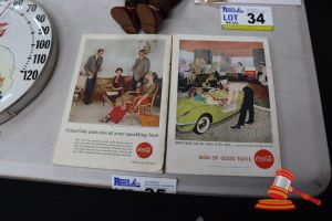 2x ASSORTED NATIONAL GEOGRAPHIC BOOKS WITH COCA-COLA AD