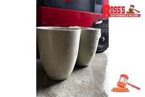 Matching set of 2 Cream Stone/Sparkling White/Cream Terrazzo Planters - Size: 35 x 43 cm each, RRP $160 Create a stylish designer display from the 2074 Adam Stone Pot range, featuring a round tapered planter with a rough stone finish, this range brings a clean, contemporary look to homes, patios, courtyards, entryways and landscaped spaces. Constructed from stone-resin composite: 50% stone, 45% high-density resin and 5% fibreglass, it combines practical lightweight handling with a premium look.