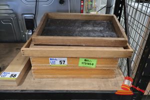 57 · 5 X WOODEN PASTA DRYING TRAYS. APPROX 520 X 320MM
