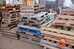 Approx 12 X Wooden Pallets, Various Sizes And Brands, 1.2m (Used Condition)
