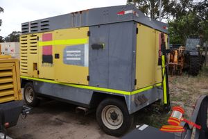 2018 Atlas Copco Air Compressor Trailer, XATS1050CD, Yellow, Tandem, Reg #: Unlicensed ODO: 4396 hrs Showing on Clock VIN: YA3025452JW569479 Features: 150 PSI, 1020 CFM, Caterpillar C9, 6 Cyl Diesel, Ring Hitch, Isolator Fork Lift Pockets (Asset # KH899/1064899) DR# 28932086 WP#4836 Condition: Starts & Runs at time of consignment Panel: FAIR, Paint: FAIR, Tyres: FAIR, Floor: FAIR Overall Condition: FAIR