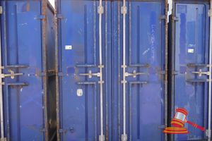 Shipping Container,Approx 1800 X 1600 X 2700 Mm, Blue, With Locking Bars (Some Marks) Tyne Pockets