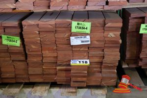 118 · PACK OF JARRAH DECKING, FEAURED, 086 x 019, 13.1M2 WITH 5mm GAP (PACK NO: 320026189) TRANSPORT DIMS L1200 x W520 x H450, 144LM