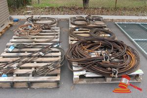 76 · Quantity of Steel Wire Rope Slings, Various Sizes includng 1.2T, 1.5T, 3.1T, 8 Leg Set