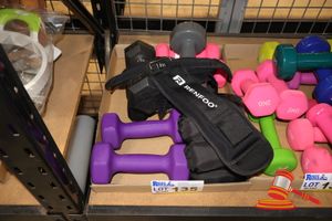 Tray Of Assorted Hand Weights, Ankle Weights And Small Weighted Bags