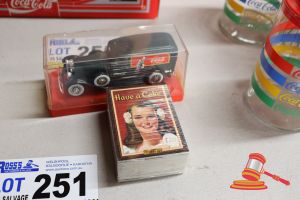 251 · BUNDLE WITH 1x VINTAGE COCA-COLA METAL TOY VEHICLE AND 1x VINTAGE COCA-COLA CARDS