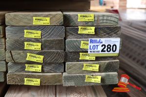 280 · 12x LENGTHS OF NON-STRUCTURAL, H4 TREATED PINE TIMBER, APPROX 170 x 35mm x 3.6m