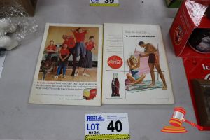 2x ASSORTED NATIONAL GEOGRAPHIC BOOKS WITH COCA-COLA AD
