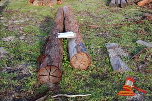263 · BUNDLE OF 2 X JARRAH LOGS,1 @ 3.6, 1 @ 4.5 M LONG, ALL 300mm DIAMETER