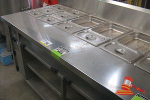 56 · STODDART BAIN MARIE, WET-DRY C/W SPLASH BACK AND UNDERNEATH STORAGE, APPROX 1800mm x 780mm x 900HIGH