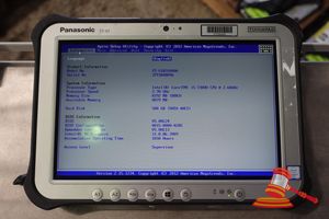 Panasonic Fz-G1 Toughpad, Intel Core I5 7300u 2.60ghz Cpu, 8gb Ram, 500gb Ssd / No Os, Heavy Screen Wear, 1650 Hours, Sn:2ftsd48096 / An:Itt35455, Untested ( No Charger / Some Marks)