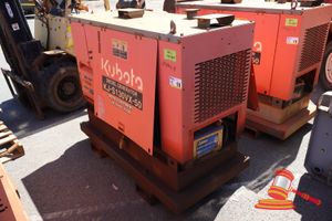 18 · 1 X KUBOTA DIESEL GENERATOR, MODEL: KJ-S130VX, 12.5 KVA, SN:260621RT, 240V, 1 PHASE, 50HZ, 8644 HRS SIGHTED, APPROX; 1.5M L X 810MM W X UNTESTED (SOME MARKS) (ASSET NO;17R4292)