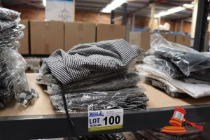 100 · BUNDLE OF CHECKERED CHEFS PANTS, SIZE: 2XL