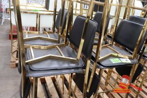 8 X Black And Gold Stools, General Wear And Tear, On Pallet