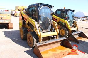 11 · 2019 CATERPILLAR 226D CAT BUCKET REVERSING CAMERA, VIN: CAT0226DVHRD04430, HRS 4824.2 CONDITION: FAIR, TYRES: POOR, FRONT DOOR DAMAGE BROKEN HINGE, BC2023