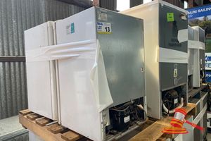 2 X Daewoo Refrigerator, Model: Fr-093r, 80l, 720mm H X 440mm W X 450mm D, 2 X Westinghouse Bar Fridges, Approx; 480mm D X 500mm W X 760mm H, Some Marks, Untested, On A Pallet