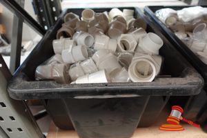 Box Of Assorted Pvc Male And Female Adapters Of Various Sizes