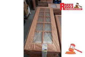 394 · TIMBER DOOR WITH 10x GLASS PANELS, CODE: KJ 20, 2040 x 720 x 40mm
