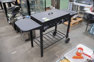 75 · 1 X JUMBUCK BBQ GRILL, PORTABLE STYLE WITH STAND, APPROX; 1.6M W X 520MM D X 900MM H, (UNTESTED), SOME MARKS