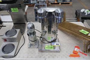 2 X MILKSHAKE MACHINES, 1 DUAL, MODEL KYH-902, 600W, 1 IS A SINGLE HAMILTON BEACH MILKSHAKER, MODEL: 1G730, UNTESTED, SOME MARKS