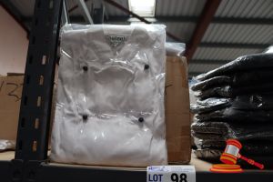 98 · 20x WHITE LONG SLEEVE CHEFS JACKETS, SIZE: M