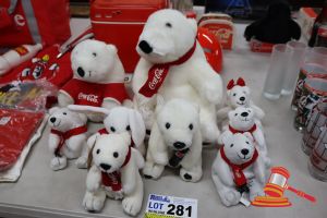 281 · BUNDLE OF ASSORTED COCA-COLA PLUSH TOYS