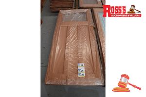 24 · TIMBER DOOR WITH PANEL (NO GLASS), CODE: ED 84, 2040 x 870 x 40mm