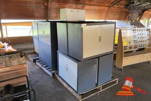 10 X Assorted Metal Filing Cabinets With Plastic Sliding Doors. Approx 950 X 450 X H650mm