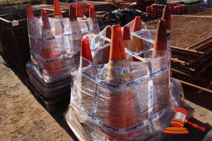 53 · APPROX 60 LARGE AND SMALLER TRAFFIC CONES