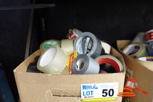 50 · BOX OF ASSORTED TAPE