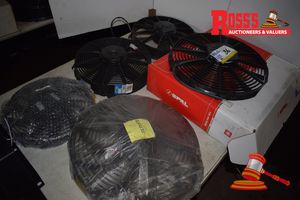 6 x Unused SPAL Automotive 12/24Volt A/C Pusher Fans, Models VA08-BP51, VA-09-BP12, VA34-AP70, VA18-AP71