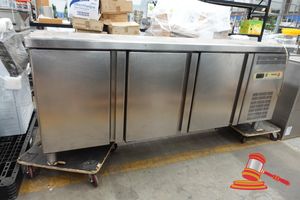 16 · 1 X FAGOR COMMERCIAL UNDER COUNTER REFRIGERATOR, STAINLESS STEEL, 3 DOOR, MODEL: MSP200G, 10AMP (PLUG). APPROX 600 x 800 x 2000MM. NO SHELVES. (SOME MARKS)