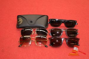 19 · 6 X ASSORTED SUNGLASSES MARKED RAYBAN. USED. AUTHENTICITY UNVERIFIED