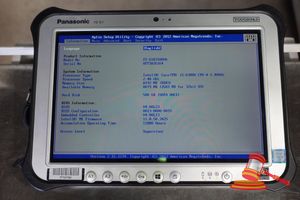 38 · PANASONIC FZ-G1 TOUGHPAD, INTEL CORE i5 6300U 2.40GHZ CPU, 8GB RAM, 500GB SSD / NO OS, HEAVY SCREEN WEAR, 11880 HOURS, SN:8FTSA26164 / AN:ITT23782, UNTESTED ( NO CHARGER / SOME MARKS)