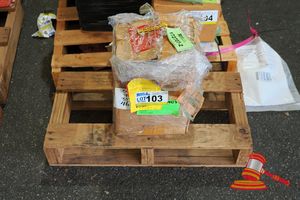 103 · BOX ON PALLET CONTAINING, CAT WATER PUMP, P/N 20R9976 , OVERALL DIMS L700mm x 340mm x 450mm, PO: 200804180