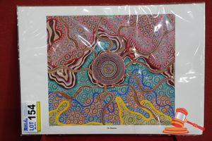 SIX SEASONS ABORIGIONAL ARTWORK ORIGIONAL SIGNED LIMITED EDITION PRINT (SERIES 46-AP). SIZE A2. ARTIST DJARLING DESIGNS, INCLUDES CERTIFICATE OF AUTHENTICITY. UNUSED