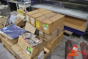 8 · 6 X BOXES OF ASSORTED WORK SHORTS AND PANTS ASSORTED BRANDS, STYLES AND COLOURS