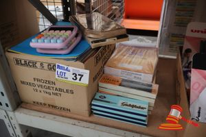 37 · BUNDLE OF STATIONARY INCLUDING: CALCULATOR, PENCILS, EXERCISE ETC
