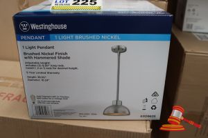 211 · WESTINGHOUSE PENDANT LIGHT, BRUSHED NICKEL FINISH WITH HAMMERED SHADE, HEIGHT: 38.50", DIAMETER: 10.24", CODE: 6309635