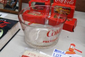8 · 1 X COCA-COLA SNACK / PRETZEL BOWL, GLASS, COKE BRANDING 1 X BOOK, FOR GOD, COUNTRY AND COCA-COLA BY MARK PENDERGRAST, THE UNAUTHORIZED HISTORY OF THE WORLD'S MOST POPULAR SOFT DRINK (SOME MARKS)