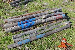 435 · BUNDLE OF 25 X JARRAH FENCE POSTS LOGS - 2.0 M LONG, 100mm DIAMETER
