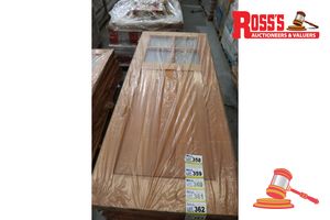 Timber Door With 4x Glass Panels, Code: Kuta, 2040 X 820 X 38mm