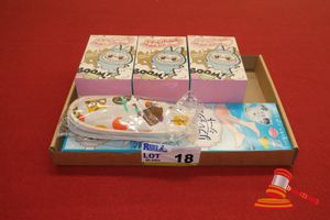3 X Pop Mart Exciting Macaron, The Monsters Vinyl Face Blind Box (New Sealed), 2 Packets Foot Refreshing Sheets, 1 X Pair Of Small Slippers. Unused