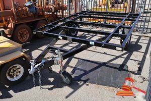 49 · 1 X HOUSE TRAILER CHASSIS, MODEL: SZ-1.6, MANUFACTURED BY SSM CO LTD, SERIAL #: SZ12R191607, TOTAL MASS 1850KG, LOADING 1500KG, SIZE 4205X2438X830MM, DATE: 2023 (SOME MARKS) JOCKEY WHEEL * NO AUSTRALIAN COMPLIANCE PLATE VISABLE *